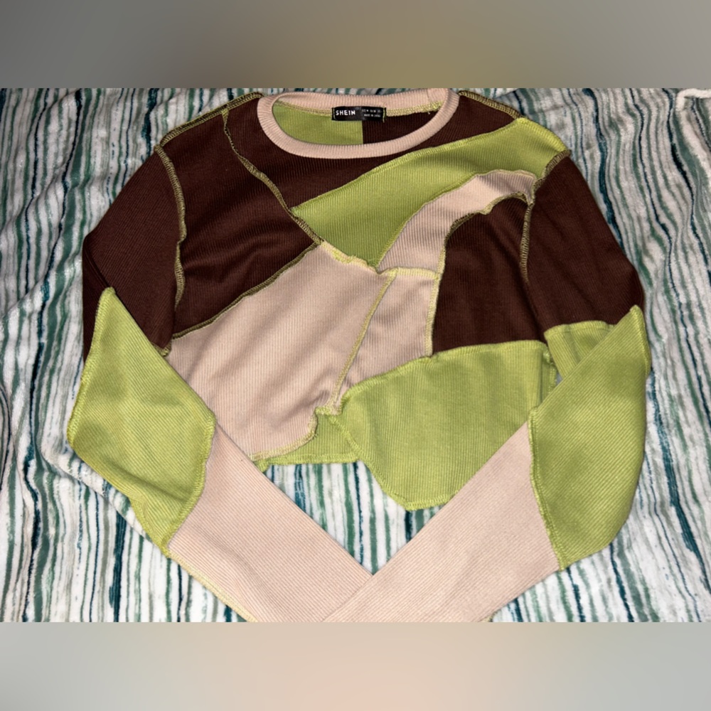 Shein patchwork crop top